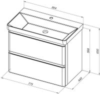 Тумба с раковиной Aquanet Эмбер 80 2 ящ. цв.черный матовый (раковина Urban) 00332501 — фото 3, Тумбы с раковиной