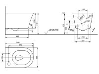GP Унитаз подвесной выпуск в стену, цвет белый арт-CW553MUNW1 — фото 2, Подвесные унитазы