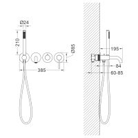Смеситель встроенный для ванны с душем Timo Saona 2314/20YSM золото шлифованное — фото 2, Смесители