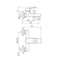 Смеситель Colorado для ванны, цвет белый глянцевый/золото, CO154.5BZ — фото 2, Смеситель для ванны