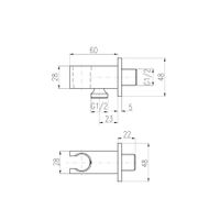 Товар: MD0751 Излив-держатель душевой лейки с отводом и STOP-вентилем, металл - фото 2 MD0751 Излив-держатель душевой лейки с отводом и STOP-вентилем, металл — фото 2, Душевые лейки, шланги, держатели