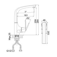 Товар: Смеситель для кухни D&K Rhein , хром арт-DA1282401 - фото 2 Смеситель для кухни D&K Rhein , хром арт-DA1282401 — фото 2, Смесители для кухни