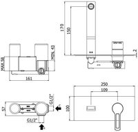 Смеситель для раковины Paffoni Ringo RIN104NO (с внутренней частью) — фото 2, Смесители для раковины