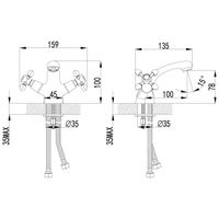 Vista Смеситель для раковины, монолит.излив 100мм, р/ДВ, хром, LM, арт-LM7606C — фото 2, Смесители для раковины