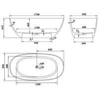 Ванна SAPPHIRE 170 см из Solid Perfection / Aqua de Marco 1170WSAPP_SOL — фото 13, Ванны