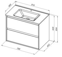 Товар: Тумба с раковиной Aquanet Милан (Flash) 80 цв. дуб рошелье 00340325 - фото 3 Тумба с раковиной Aquanet Милан (Flash) 80 цв. дуб рошелье 00340325 — фото 3, Тумбы с раковиной