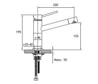 Смеситель для кухни Timo Saona 2303F anthracite — фото 2, Смесители