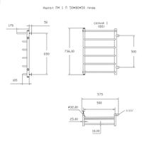 Полотенцесушитель Идеал ПМ 1 П 50*80*50 (ЛЦ5) прав арт-Идеал1/ПМ508050Пправ — фото 2, Водяные полотенцесушители