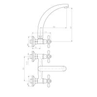 MORAVA - смеситель кухонный настенный арт-MK102.5/3 — фото 2, Смесители для кухни