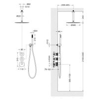 Душевая система встроенная с термостатом Timo Saona черное золото арт-SX-2399/18SM — фото 2, Встраиваемые душевые комплекты