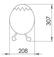 CREAVIT DUCKY Зеркало Яйцо СИНИЙ арт-DC30035-BB — фото 2, Зеркала в ванную комнату