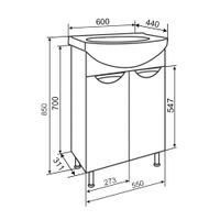 Тумба напольная с умывальником ELEGANSE 60 /хром/ AQUA DE MARCO 5060CELE — фото 8, Тумбы с раковиной