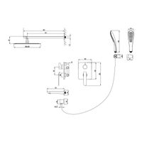 Melange Смеситель для ванны и душа, монолит.излив 197мм встраиваемый, р/ОД, хром/белый, LM, арт-LM4922CW — фото 2, Встраиваемые душевые комплекты