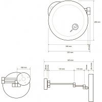 116101772 Косметическое зеркало с подсветкой LED d.200 мм хром BEMETA — фото 2, Косметические зеркала