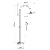 TIGRIS - смеситель для душа, душевой комплект, БЕЛЫЙ ГЛЯНЦЕВЫЙ/ХРОМ арт-TG182.5/3BC — фото 2, Душевые стойки