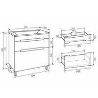 Тумба напольная с умывальником OLIVIA 80 /2 ящ/ AQUA DE MARCO 5080COLI/F/2 — фото 12, Тумбы с раковиной