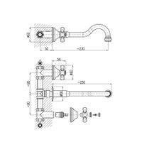 Смеситель Morava retro для умывальника срытого монтажа, MK131Z — фото 2, Смесители для раковины