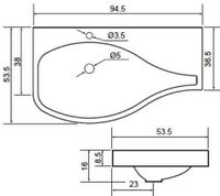 Раковина для тумбы Aquanet Сопрано 95 L арт-НФ-00007873 — фото 6, Раковины встраиваемые сверху