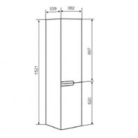 Шкаф-пенал подвесной PALERMO 40 /правый/ AQUA DE MARCO 3040CPAL/R — фото 5, Шкафы для ванной