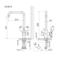 Смеситель для кухни SANCOS Vela с возможностью подключения фильтра для воды, цвет полированное золото, арт. SC4013ZG — фото 10, Смесители для кухни