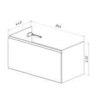 Тумба Lemark VEON MINI 90 см под 1 раковину, подвесная, с 1 ящик, цвет корпуса, фасада: Белый глянец арт-LM02VM90T — фото 7, Тумбы под раковину