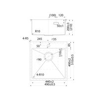 Мойка IDDIS Haze нерж. сталь, графит, 490*510 арт-HAZ49GMi77 — фото 3, Кухонные мойки