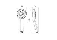 AQ2009BGM БЕТТА ручной душ 100 3 jet, оружейная сталь — фото 2, Лейки для душа