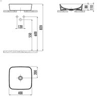 CREAVIT Раковина мебельная (40*40 см) БАЗАЛЬТ UL040.2 арт-UL040-00BM00E-0000 — фото 2, Раковины накладные