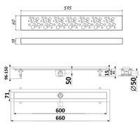 К-т водоотводящий желоб DP20-600 из нержавеющей стали + Декор. решетка DR20-600 арт-DP20600-DR20600 — фото 7, Душевые лотки