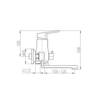 Смеситель Sazava для ванной с подвижным плоским изливом 270мм, арт-SA051.5 — фото 3, Смеситель для ванны