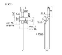 Гигиенический душ SANCOS Etna, с внутренней частью, со смесителем, брашированное золото, PVD покрытие, арт. SC9033BG — фото 2, Гигиенические души