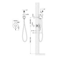 Смеситель встроенный с гигиеническим душем Timo Saona 2389/20SM золото шлифованное — фото 2, Смесители