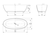 Ванна Solid Surface Vincea , 1700*760*560, белый мат., слив-перелив в комплекте арт-VBT-4S01MW — фото 4, Ванны из искусственного камня