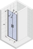 NOVIK Z111 100 дверь в нишу, хром RIHO арт-G003005120 — фото 2, Распашные душевые двери