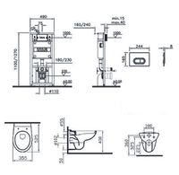 Комплект унитаза с инсталляцией Vitra Normus с сиденьем и кнопкой смыва Хром арт-9773B003-7202 — фото 2, Комплекты унитаз + инсталляция