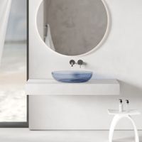 Раковина накладная прозрачная ABBER Kristall синяя арт-AT2801Saphir — фото 6, Раковины накладные