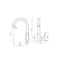 AM719.5CMATZ AMUR - смеситель кухонный, ЦВЕТ ЧЕРНЫЙ МАТОВЫЙ/ЗОЛОТО — фото 2, Смесители для кухни