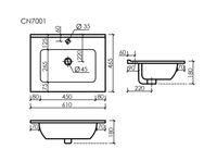 Умывальник накладной прямоугольный (цвет Черный Матовый) Element 610x465x180мм арт-CN7001MB — фото 3, Раковины встраиваемые сверху