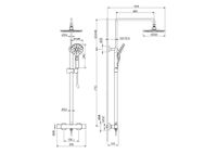 AQ2343BG ЕВРОПА термостатическая душевая система (смеситель для душа) 220мм, шлиф. золото — фото 3, Душевые системы