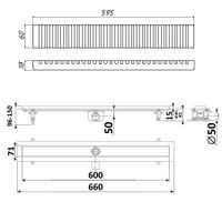 Товар: К-т водоотводящий желоб DP20-600 из нержавеющей стали + Декор. решетка LG20-600 арт-DP20600-LG20600 - фото 7 К-т водоотводящий желоб DP20-600 из нержавеющей стали + Декор. решетка LG20-600 арт-DP20600-LG20600 — фото 7, Душевые лотки
