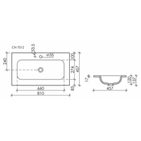 Раковина накладная Grace прямоугольная, с отверстием под смеситель, 810*457*137 мм, цвет капучино матовый, арт. арт-CN7012MC — фото 5, Раковины накладные