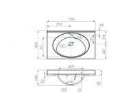 Товар: Раковина ОТЕЛЬ 3/800 с навесами арт-1A70063NOT010 - фото 3 Раковина ОТЕЛЬ 3/800 с навесами арт-1A70063NOT010 — фото 3, Раковины подвесные
