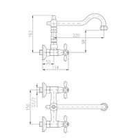 Смеситель Morava retro для умывальника, арт-MK502.5/28 — фото 2, Смесители для раковины