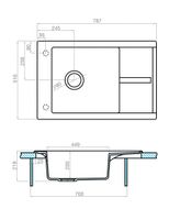 Мойка для кухни Делия 78 787x516x218 мм, прямоуг. с крылом, латте 1A715132DE260 — фото 3, Кухонные мойки