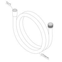 F0417B00 Душ.шланг монолитный 1750 мм, хром — фото 2, Душевые шланги