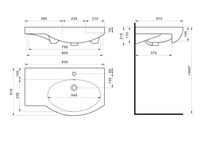 Раковина SANTEK Коралл 83 мебельная белый (WH110225) — фото 9, Раковины подвесные