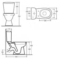 Товар: Унитаз-компакт КЕРАМИН ЛАГО ЖС двухрежимный, сиденье дюропласт CDB00029179 арт-4810531150930 - фото 6 Унитаз-компакт КЕРАМИН ЛАГО ЖС двухрежимный, сиденье дюропласт CDB00029179 арт-4810531150930 — фото 6, Напольные унитазы