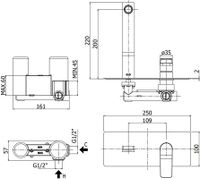 Смеситель для раковины Paffoni Tilt TI105CR (с внутренней частью) — фото 2, Смесители для раковины