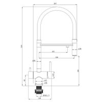 Смеситель для кухни ЧЕРНЫЙ с гибким изливом (черный) под фильтр из нержавеющей стали EKO, EKO05-160 EKO05-160MatBlack — фото 3, Смесители для кухни