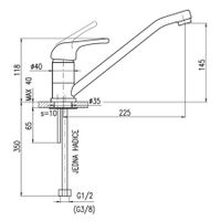 Смеситель Sazava для раковины на одну воду, излив 225 мм, арт-SA093.5 — фото 2, Смесители для раковины